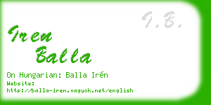 iren balla business card